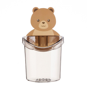 No-drill self-adhesive bear cup, wall-mounted bear hugging toothbrush cup holder, cartoon mouthwash cup holder. - Product Image 5