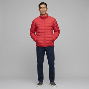 Veste matelassée à manches longues pour homme de haute qualité sur mesure Col montant Hiver Casual Vêtement d'extérieur matelassé en poly rembourrage Coupe-vent - Product Image 1