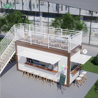 Maison préfabriquée de luxe maison conteneur de café portable économique prête à l'emploi