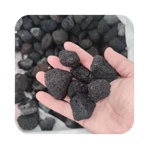 Wholesale Natural black brown decorative dark brown lava stone healing rocks insulation natural basalt stone for fengshui