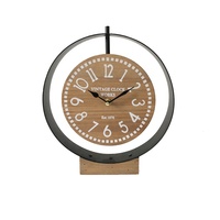 Batería operado caliente Retro Vintage de moda de cuarzo tranquila analógico de la mesa de escritorio de alarma de reloj de oro reloj de mesa