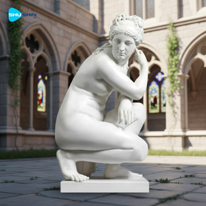 Estatua de <span class=keywords><strong>Venus</strong></span> Acrucada de Mármol Natural Blanco Personalizada <span class=keywords><strong>en</strong></span> Venta - Product Image 3