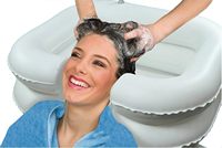 Bassin à shampooing gonflable en plastique portable et pliable pour personnes âgées, handicapées, femmes enceintes, blessées, lavage des cheveux à domicile