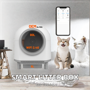 OEM Tuya Gesteuerte Intelligente Selbstreinigende Katzentoilette, Einfach zu Reinigen, Rund, 80L+8L Großes Fassungsvermögen, Automatisches Elektrisches Kunststoffmodell MSP-04 - Product Image 3