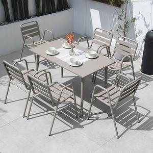 Ensemble de jardin en aluminium blanc bon marché de style contemporain Walden, chaise et table, meubles de <span class=keywords><strong>terrasse</strong></span>, de balcon et de patio extérieur - Product Image 6