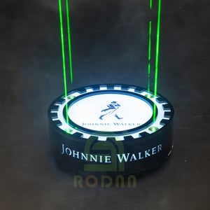 Estantes de exhibición de botellas de vino presentador glorificador de botellas redondas con iluminación láser verde - Product Image 2
