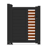 Puerta de entrada de aluminio resistente al sal para zonas costeras Prima, con lamas horizontales y recubrimiento en polvo, para casas de playa y patios.