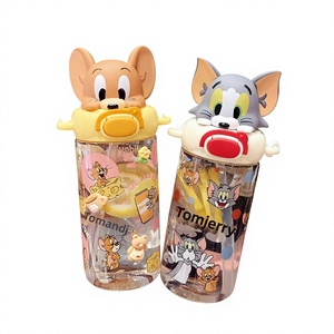 Vaso Infantil de Tritán Resistente a Altas Temperaturas con Correa de Transporte para Niños y Niñas, para la Escuela y el Verano, <span class=keywords><strong>Tom</strong></span> y Jerry - Product Image 1