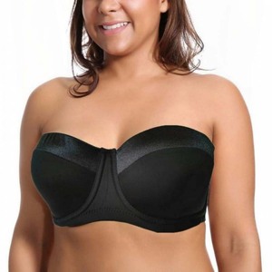 Sujetador sin tirantes de color liso con efecto <span class=keywords><strong>push</strong></span>-<span class=keywords><strong>up</strong></span> para mujer, talla grande, ropa interior sin costuras para busto grande - Product Image 3