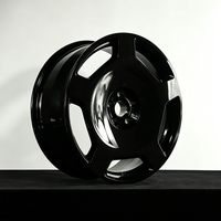 Jantes en alliage noires Deep Dish à 5 branches style éventail 18 19 20/8J/9J pouces 5x114.3 5x120 5x112/130 pour Porsche 911, Toyota Supra, BMW M3