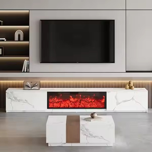 Mobile TV con Caminetto a Fiamma Simulata in Legno di Qualità Europea, Design Moderno per Camera da Letto e <span class=keywords><strong>Soggiorno</strong></span> - Product Image 4
