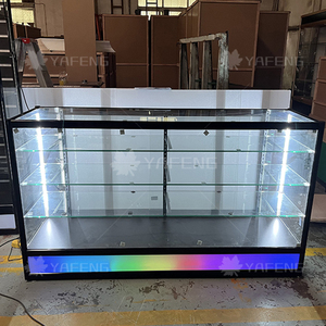 Thiết kế mới 6ft kính hiển thị Showcase với chạy ánh sáng khung nhôm tầng thường vụ hiển thị quầy khói cửa hàng hiển thị trường hợp - Product Image 6