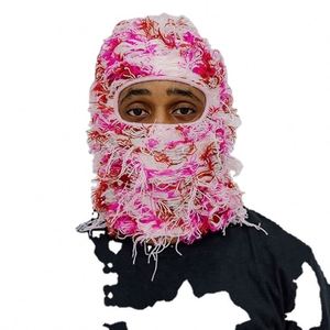 Knitted Camouflage Single Hole Head Cover Personalized Fashionable Wool <b>Hat</b> <b>for</b> Winter - Product Image 1