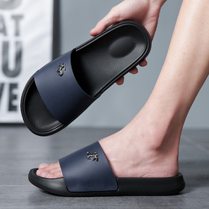 Sandali piatti <span class=keywords><strong>da</strong></span> <span class=keywords><strong>uomo</strong></span> blu navy con cinturino singolo in EVA, antiscivolo, suola spessa, per interni ed esterni, casual, estivi. - Product Image 3