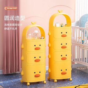 Estante de Almacenamiento Patito Amarillo con 3 Cajones y Ruedas para Organizar Juguetes en la Habitación de los Niños - Product Image 2