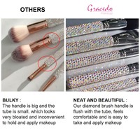 Ensemble de pinceaux de maquillage pour le visage Gracedo Professional, 12 pièces, luxe, manche en bois, poils synthétiques, design brillant