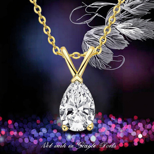 Collier pendentif élégant et luxueux en argent sterling 925 avec moissanite, bijou simple et tendance en forme de poire - Product Image 3