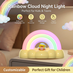 Lampe de <span class=keywords><strong>nuit</strong></span> LED RGB à changement de couleur, lumière d'ambiance rechargeable par USB pour chambre à coucher et salon - Product Image 1