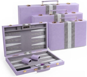 Tùy Chỉnh Durable Handmade Du Lịch Sang Trọng Da Backgammon Hội Đồng Quản Trị Trò Chơi Thiết Lập Trò Chơi Cờ Vua Trò Chơi - Product Image 1