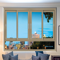Ventana Corredera Vertical Doble de Aluminio con Rotura de Puente Térmico, Resistente a Huracanes, con Vidrio Templado de Seguridad, Impermeable y Resistente al Viento