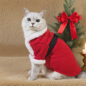 2025 Nueva gran oferta, albornoz grueso cálido para mascotas, Navidad, gatito, perro, ropa <span class=keywords><strong>de</strong></span> casa, poliéster protector para verano e invierno - Product Image 5