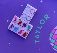 Tuiles de Mahjong violettes Peace Love Taylor, ensemble américain spécial pour les Swifties, 1 couche, Tuiles Taylor