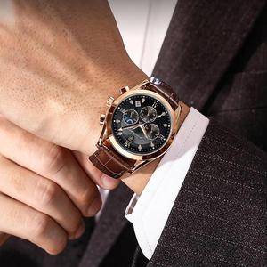 POEDAGAR 820 Watch Casual Chronograph Men's Watches Stainless Steel Band Business Wristwatch Quartz <strong>Clock</strong> With Luminous Pointers - Product Image 4