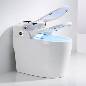 Bidet intelligent carré japonais en céramique - Capteur radar, siège chauffant, télécommande, à poser au sol, siphon en P, double chasse d'eau - Nouvelle Offre - Product Image 4