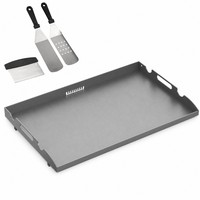 Ensemble de spatules pour plaque de cuisson en acier inoxydable de 28 pouces, pièce de rechange pour plaque de cuisson plate, revêtement extérieur multicouche, gaz, induction