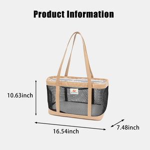 Büyük Kapasiteli Taşınabilir Evcil Hayvan Taşıyıcıları Seyahat Ürünleri Havayolu Onaylı Evcil Hayvan Taşıyıcısı Evcil Hayvan Askılı Taşıyıcı Nefes Alabilen File Üst Pencere - Product Image 4