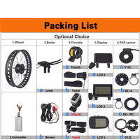 Kit de conversion de vélo électrique tout-terrain 750W avec moteur de moyeu arrière sans balais 170mm-190mm, roue 20'' 24'' 26'', batterie lithium 48V 10.5AH