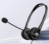 Casque de communication SY490MV double oreille avec micro, contrôle du volume et haut-parleur Hi-Fi de 32 mm pour le bureau et la maison