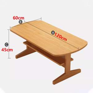 Combohome Mesa <span class=keywords><strong>de</strong></span> centro Rectangular Mesa central Patas <span class=keywords><strong>de</strong></span> madera Mesa corta Té para estudio Oficina Hogar con rueda universal - Product Image 2