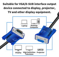 Câble vidéo HD mâle à femelle VGA3 + 6 à alimentation directe de haute qualité avec anneau magnétique Audio et vidéo pour disque de projection d'ordinateur TV