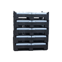Caisse en plastique pliable de grande taille QS, robuste, empilable, avec design mobile pour le stockage industriel