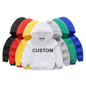 Factory Wholesale Custom Children Cotton Hoodies Unisex 3D Pattern Lined Hooded French Terry Kids Boys Puff Printing Blank