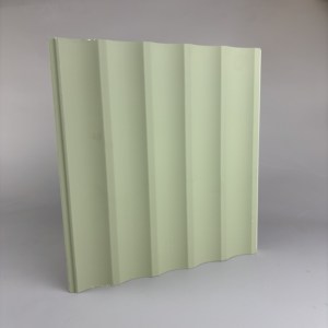 Venta caliente impermeable laminado WPC Panel de pared estriado Panel de PVC en verde azul para la decoración de edificios - Product Image 2