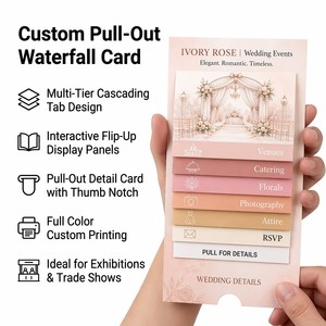 Tarjeta <span class=keywords><strong>de</strong></span> Invitación <span class=keywords><strong>de</strong></span> Boda Personalizada con Diseño <span class=keywords><strong>de</strong></span> Cascada y Pestañas en Cascada, con Diseño Romántico Personalizado - Product Image 1