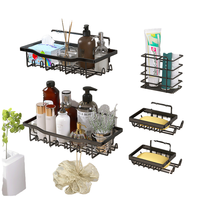 Étagère murale multifonctionnelle moderne en aluminium, étanche, portable, sans perçage, pour salle de bain