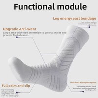 Chaussettes de sport athlétiques en tissu éponge épais avec logo personnalisé, montantes jusqu'au mollet, pour le basketball, la course et l'entraînement (vente en gros)