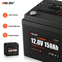 Batterie LiFePO4 Enlzh 12,8V-150Ah avec BMS 100A, 4000 cycles, 1920Wh pour l'énergie solaire et l'utilisation en camping-car
