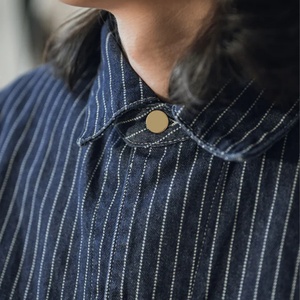 New Arrival Fashion Casual Raw Denim <b>Jacket</b> Custom Logo High Quality <b>Men</b> Blue Jacquard Denim <b>Jacket</b> for <b>Men</b> - Product Image 5