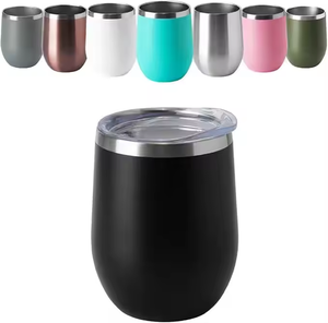 Gobelet léger en acier inoxydable de 12oz de haute qualité pour boissons chaudes et glacées avec couvercle en silicone - Product Image 1