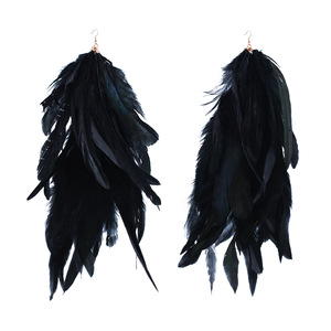 <span class=keywords><strong>Orecchini</strong></span> di piume Boho per le donne grandi <span class=keywords><strong>orecchini</strong></span> di Festival <span class=keywords><strong>con</strong></span> piume reali fatti a mano dichiarazione gioielli per Halloween - Product Image 6