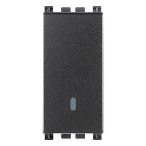 <b>Push</b> Button Switch 1P 10A Grey Antibacterial With Indicator <b>Light</b> 4.1x2.8x5.3cm - Product Image 1
