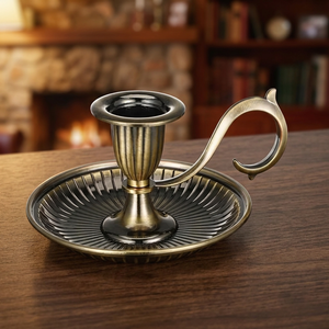 Porte-bougie en laiton de luxe personnalisé, résistant à la chaleur, avec plateau intégré pour une décoration élégante de la maison - Product Image 2