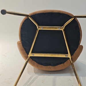 Sillas de Comedor de Estilo Clásico con Respaldo Bajo, <span class=keywords><strong>Silla</strong></span> de Comedor Contemporánea de Tela Gris con Estructura Dorada - Product Image 6
