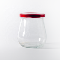 50g Mini petit rond clair maison décorative pot de nourriture bouteille en verre nid d'oiseau bouteille avec couvercle à vis