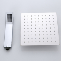 Ensemble de Douche Pluie Mural en Acier Inoxydable Chromé avec Robinets pour Salle de Bain