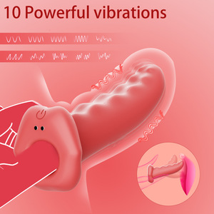 <strong>Wearable</strong> Vibrating Strap on Dildo Tongue Licking Silicone Vibrator Adjustable <strong>Harness</strong> Sex Toy USB Rechargeable Adult Pleasure - Product Image 3
